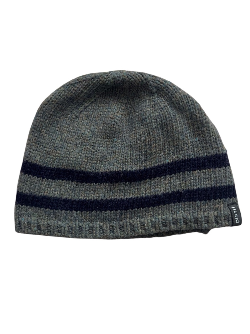 Pistil Green Stripe Beanie Hat Winter Wool Blend Preppy Gorpcore Warm Outdoor